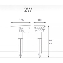 Estaca LED solar 2w luz calida 3000K - MACROLED