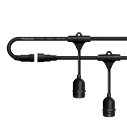 Guirnalda 10mts x 20 portalamparas E27 IP66 - Macroled - Macroled