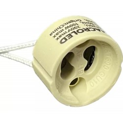 CONECTOR GU10 CERAMICO CON 15CM DE CABLE ENTELADO