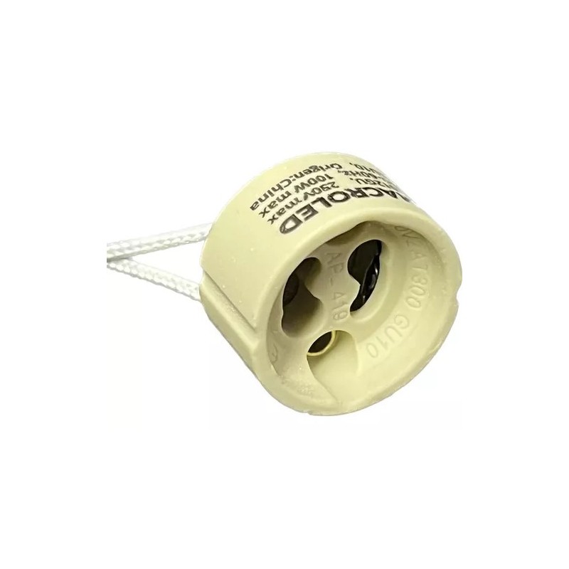 CONECTOR GU10 CERAMICO CON 15CM DE CABLE ENTELADO