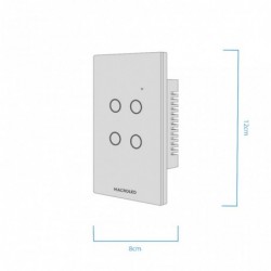TECLA SMART BLANCO MACROLED 4 CANALES AC100-240V MAX 10A CON CAPACITOR