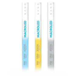 TUBO MACROLED NANO 9W AC185-265V 60CM CALIDO 3000K