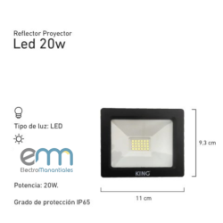 Reflector led 20w luz fria 6500k IP65 - KING