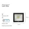 Reflector led 30w luz calida 6500k IP65 - KING