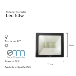 Reflector led 50w luz calida 3000k IP65 - KING