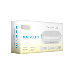 TORTUGA MACROLED OVAL MARCO BLANCO 12W - IP54 - AC100-265V - FP:0,9 - 1080 lm - BLANCO CALIDO