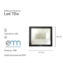 Reflector led 70w luz calida 3000k IP65 - KING