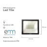 Reflector led 70w luz calida 3000k IP65 - KING