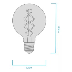 Lampara bulbo G95 filamento 5w luz calida 2700k E27 - Macroled