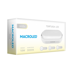 TORTUGA MACROLED OVAL MARCO BLANCO 18W - IP54 - AC100-265V - FP:0,9 - 1620 lm - BLANCO CALIDO