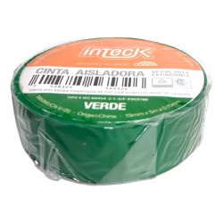 Cinta adhesiva PVC verde 10mts - Inteck