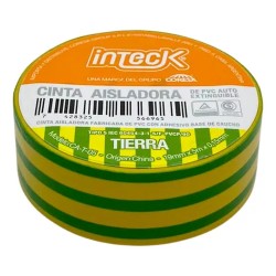 Cinta adhesiva PVC verde/amarilla 10mts - Inteck