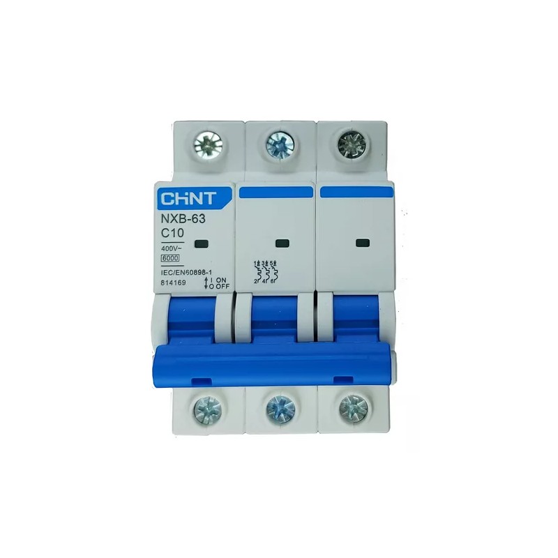 Int. termomagnetico 3x10A curva C - Icn: 6kA - nxb-63 - CHINT