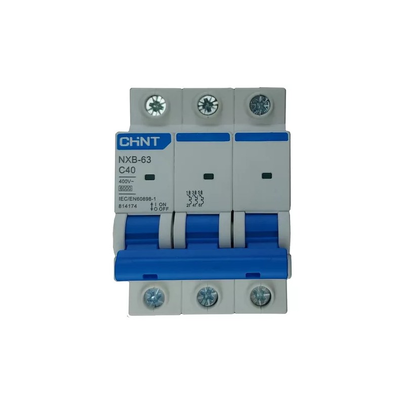 Int. termomagnetico 3x40A curva C - Icn: 6kA - nxb-63 - CHINT