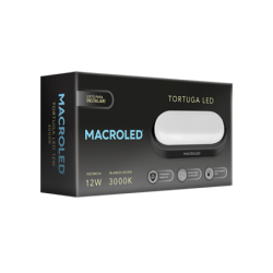 TORTUGA MACROLED OVAL MARCO NEGRO 12W - IP54 - AC100-265V - FP:0,9 - 1080 lm - BLANCO CALIDO