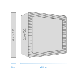 Panel plafon cuadrado negro 18w luz fria 6000k - Macroled