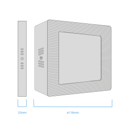 Panel plafon cuadrado negro 6w luz fria 6000k - Macroled