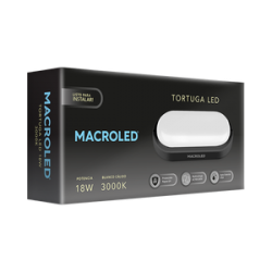 TORTUGA MACROLED OVAL MARCO NEGRO 18W - IP54 - AC100-265V - FP:0,9 - 1620 lm - BLANCO CALIDO