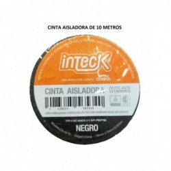 CINTA ADHESIVA PVC INTECK - NEGRA 10 METROS